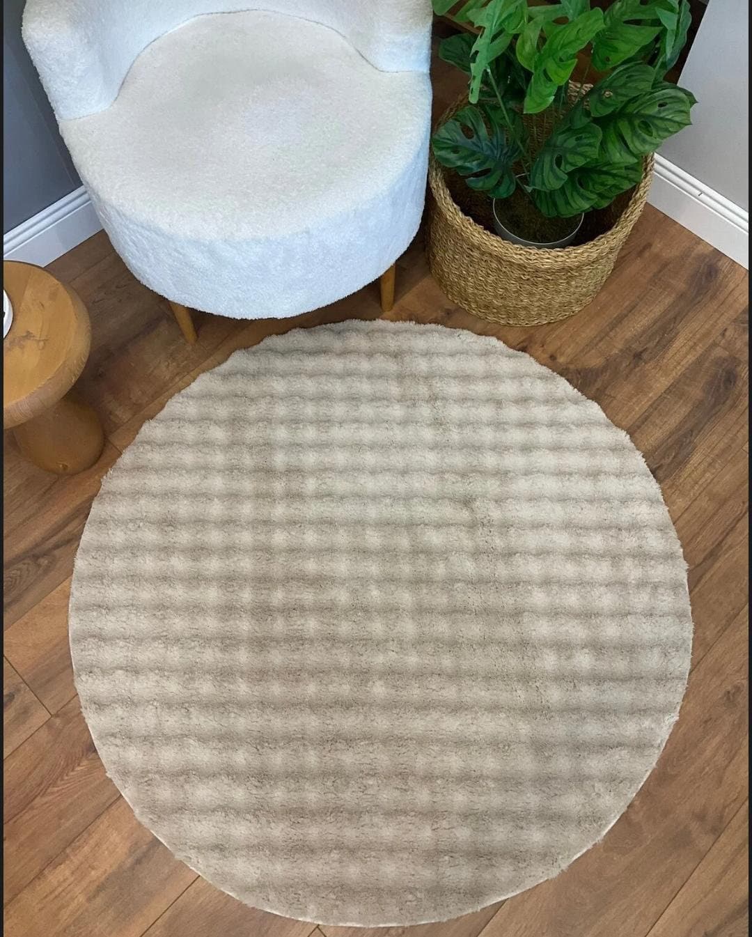 Cloud Round Luxury Plush Soft Area Rug - Bubble Rug Fleece - Elegant Faux Rabbit Fur Softest Carpet for All Rooms | Best Seller | Washable