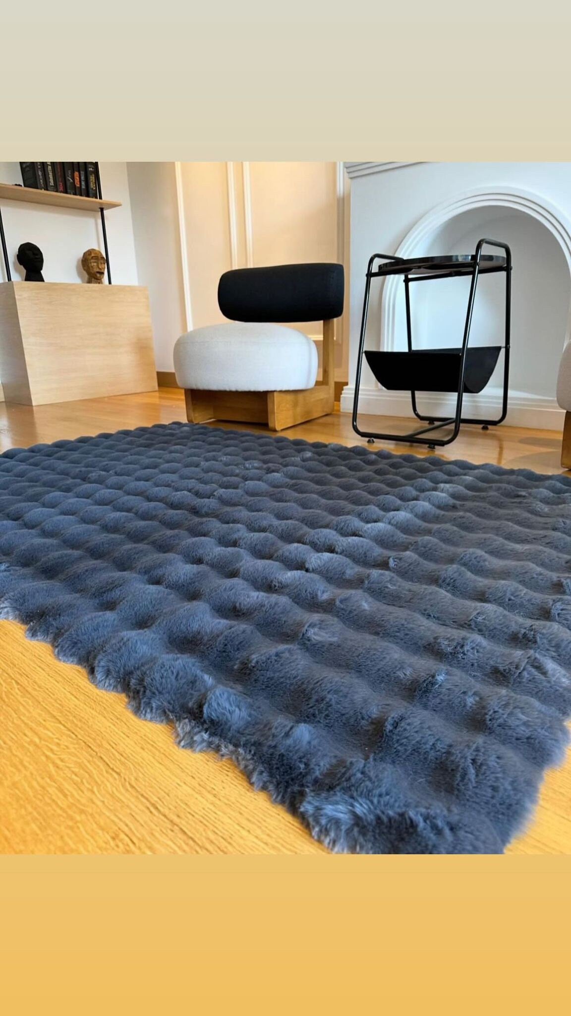 Gray Luxury Plush Soft Area Rug - Bubble Rug Fleece - Elegant Faux Rabbit Fur Design, Softest Carpet for All Rooms | Best Seller | Washable