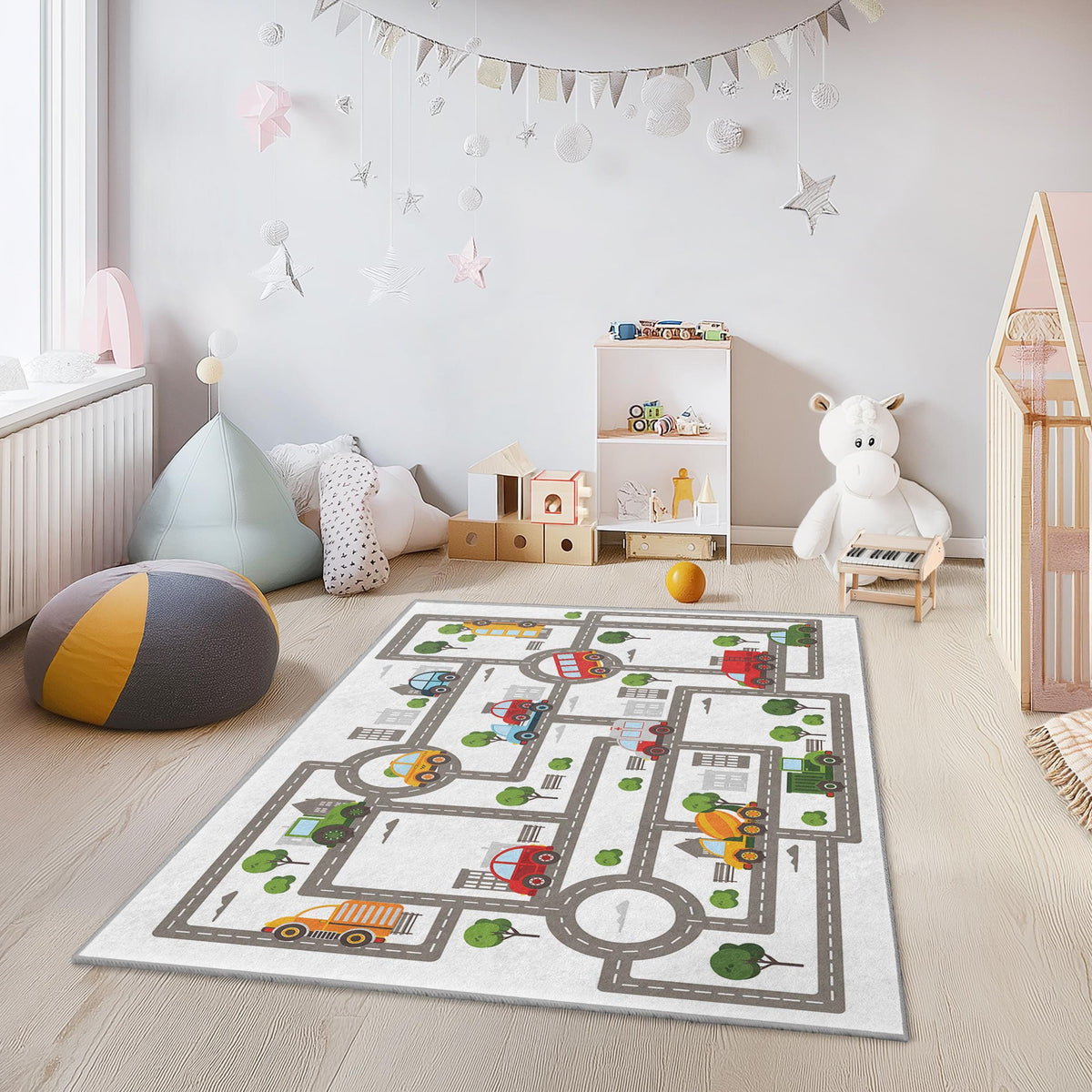 Toy Rug Colorful Road Map Kids Rug, Rectangular Play Rug for Kids Room ...
