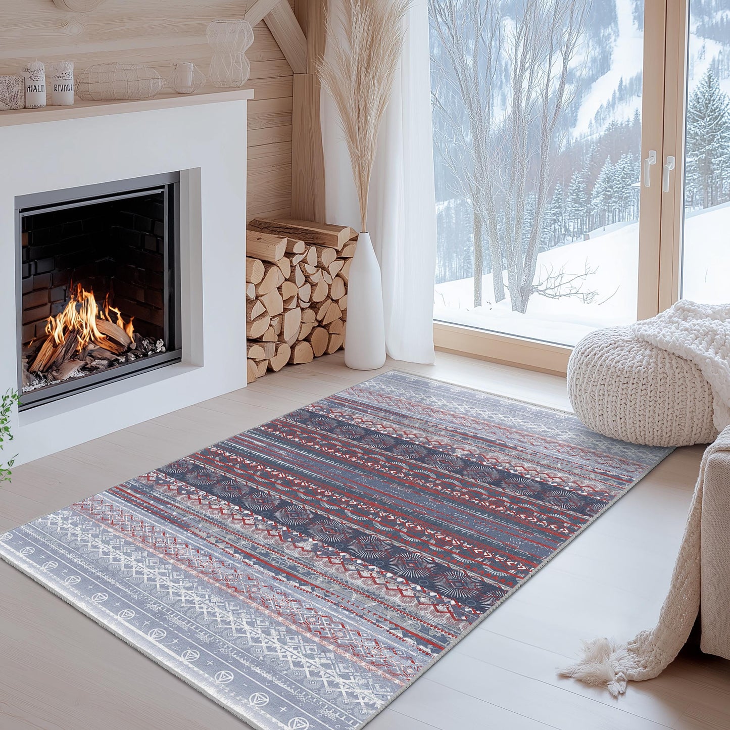 Geometric Pattern Stylish Rectangular Area Rug, Modern Indoor Carpet for Living Room, Soft Decorative Rug, Home Decor