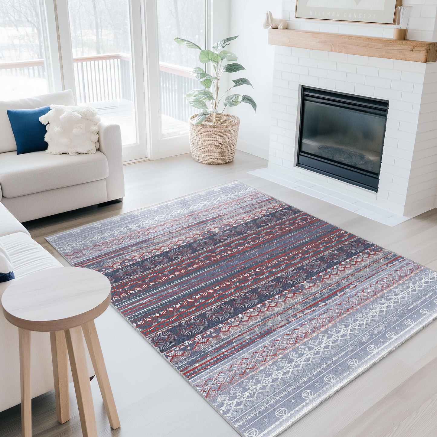 Geometric Pattern Stylish Rectangular Area Rug, Modern Indoor Carpet for Living Room, Soft Decorative Rug, Home Decor