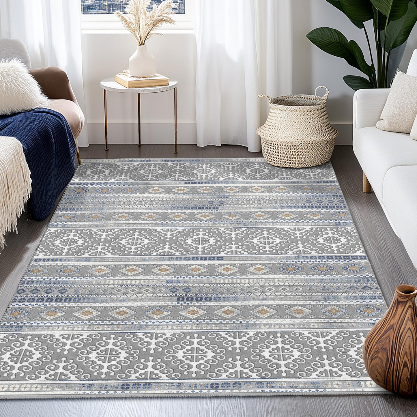 Elegant Geometric Pattern Area Rug, Stylish Rectangular Carpet for Living Room, Modern Home Decor, Geometric Design Rug