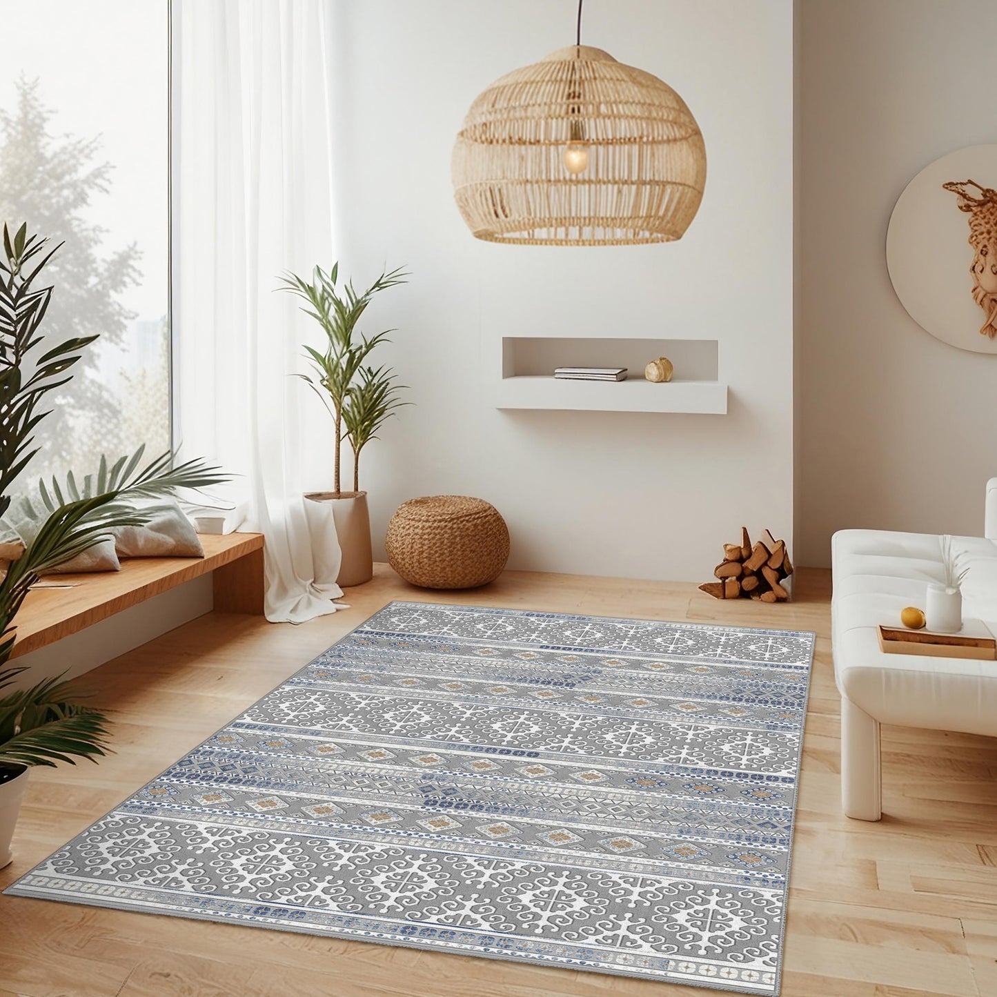 Elegant Geometric Pattern Area Rug, Stylish Rectangular Carpet for Living Room, Modern Home Decor, Geometric Design Rug