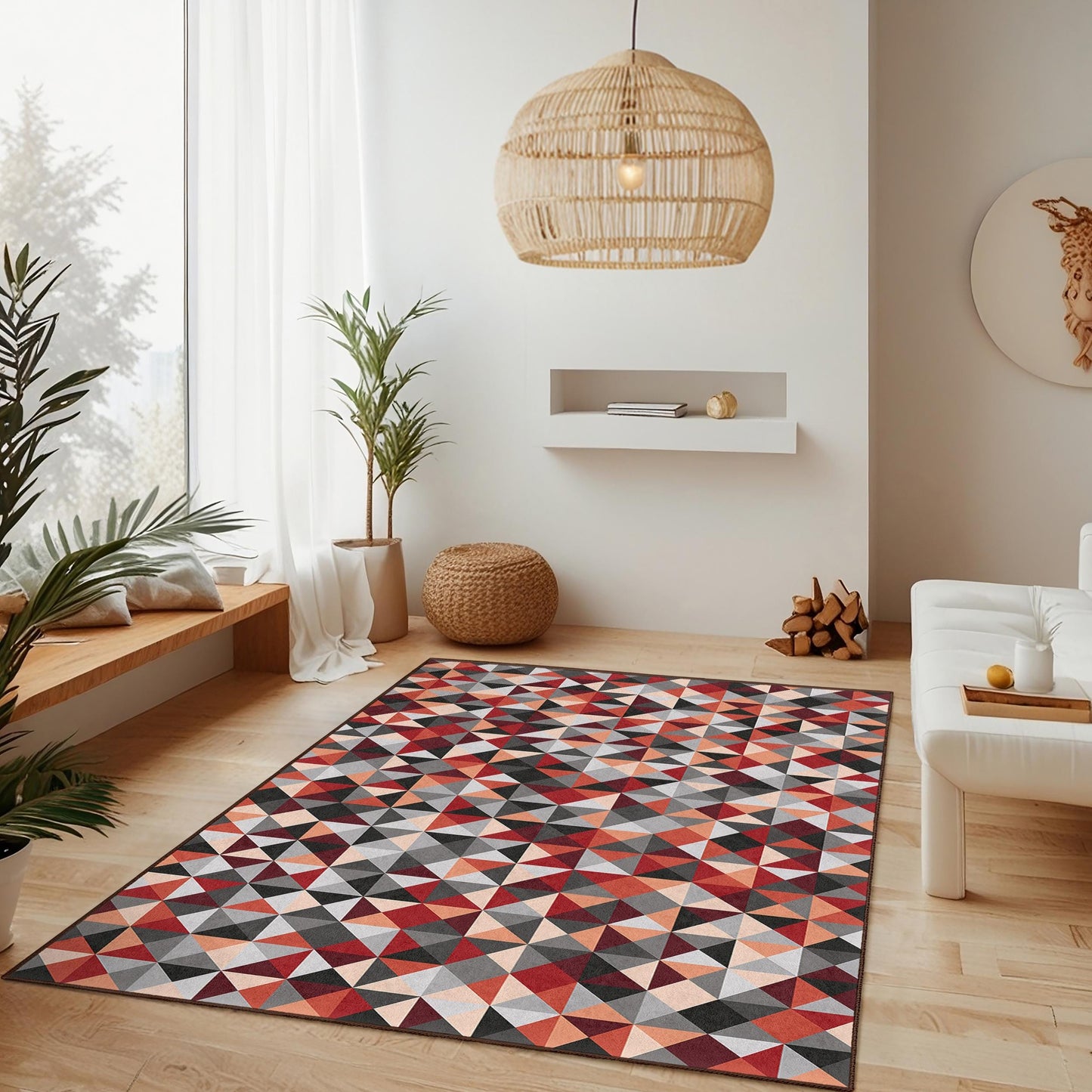 Geometric Pattern Rectangle Area Rug, Stylish Modern Floor Covering, Abstract Design Carpet for Living Room, Home Decor, Bedroom Rug