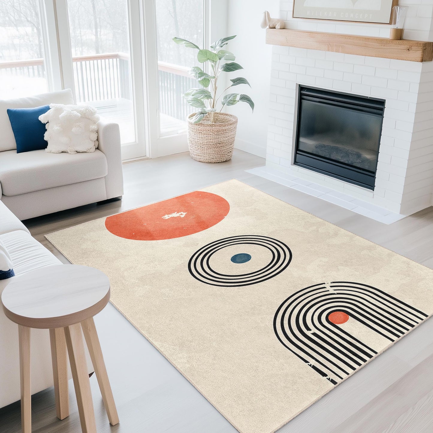 Geometric Pattern Modern Rectangle Area Rug, Abstract Design Area Rug, Living Room Rug, Bedroom Rug, Stylish Home Decor