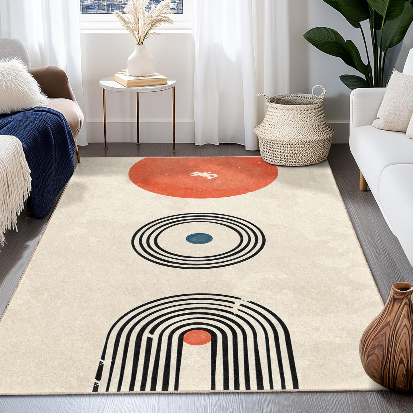 Geometric Pattern Modern Rectangle Area Rug, Abstract Design Area Rug, Living Room Rug, Bedroom Rug, Stylish Home Decor