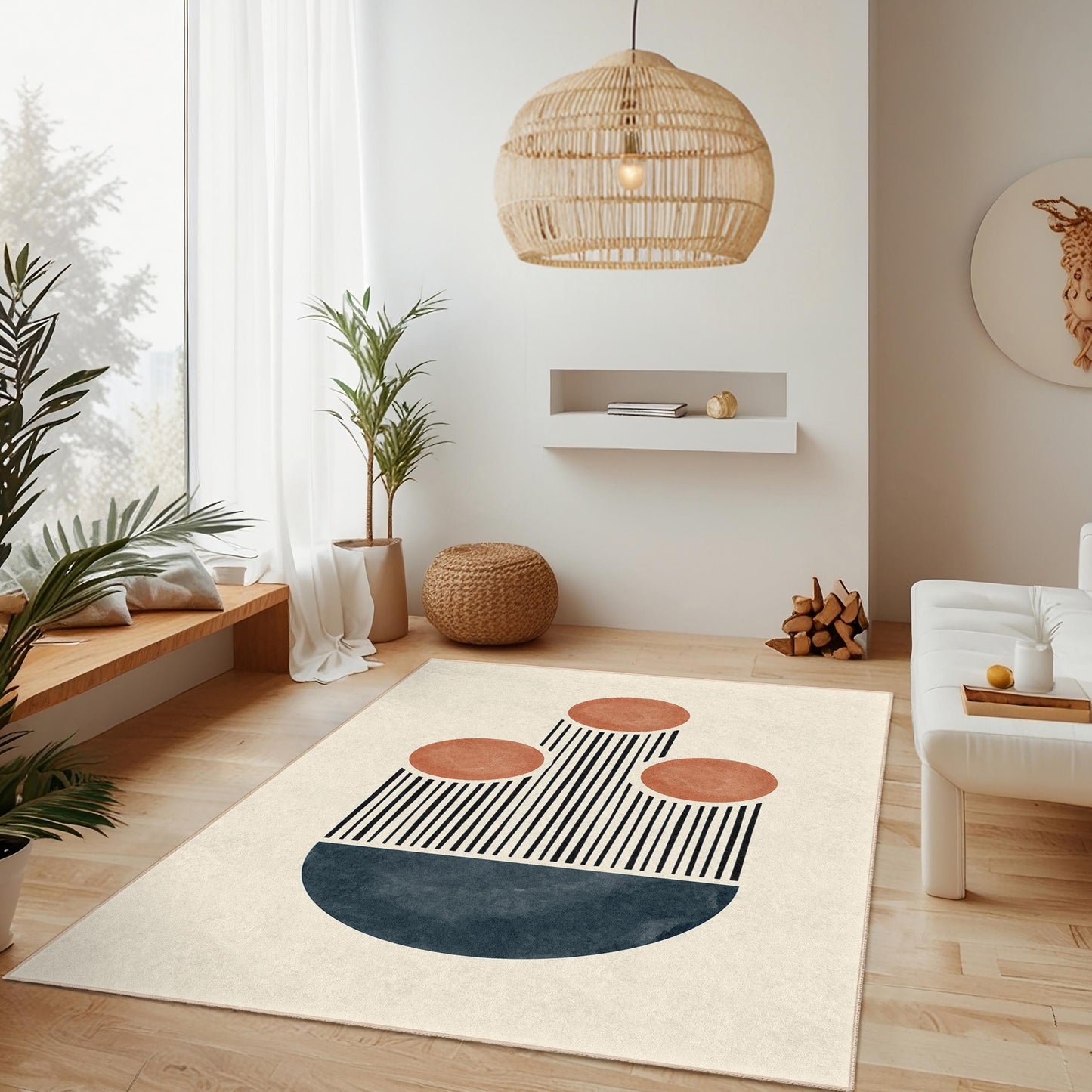 Abstract Geometric Rectangular Area Rug, Modern Design Carpet, Stylish Home Decor Rug, Living Room Rug, Unique Floor Mat