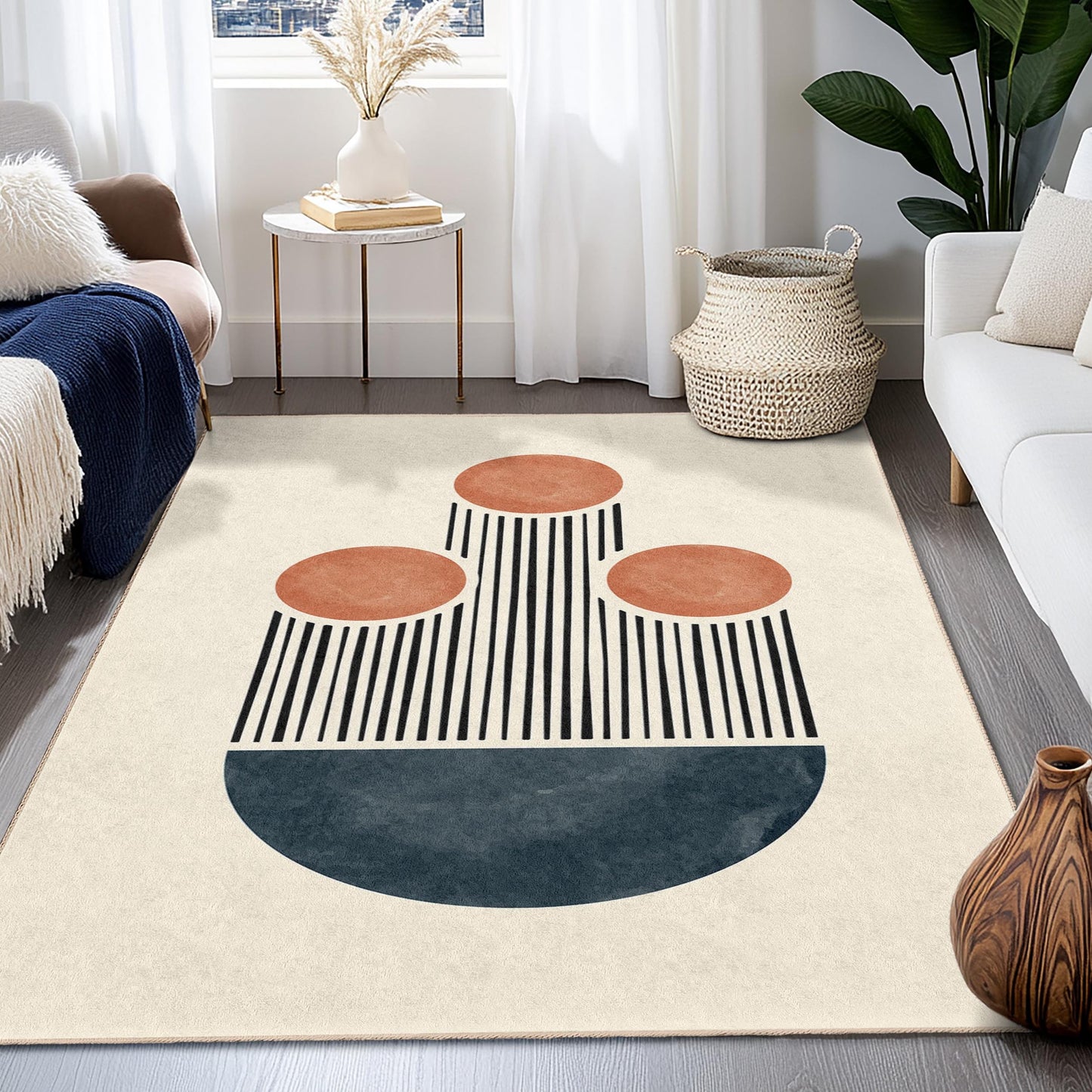Abstract Geometric Rectangular Area Rug, Modern Design Carpet, Stylish Home Decor Rug, Living Room Rug, Unique Floor Mat