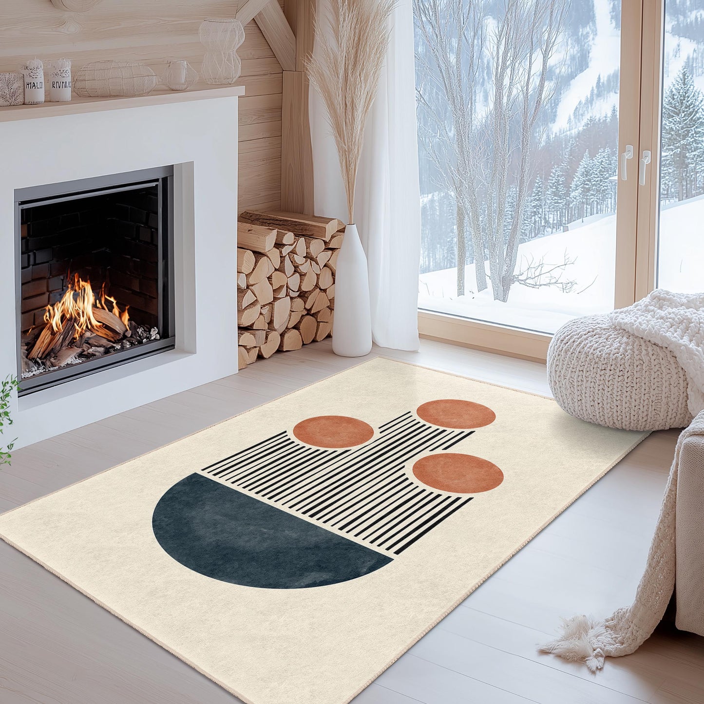 Abstract Geometric Rectangular Area Rug, Modern Design Carpet, Stylish Home Decor Rug, Living Room Rug, Unique Floor Mat