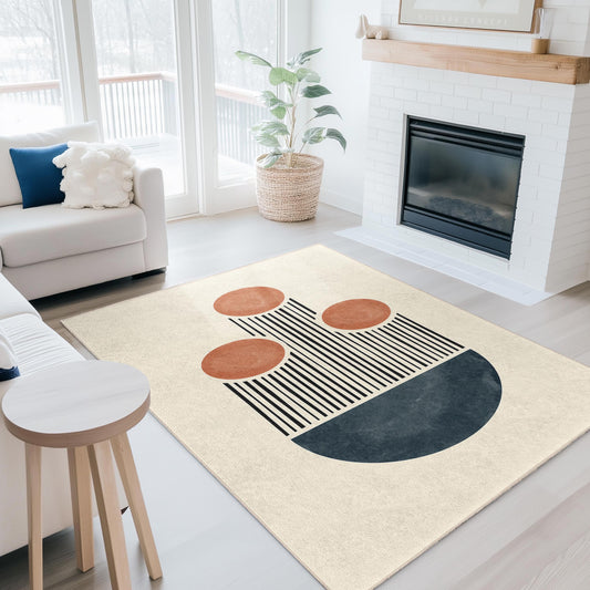 Abstract Geometric Rectangular Area Rug, Modern Design Carpet, Stylish Home Decor Rug, Living Room Rug, Unique Floor Mat