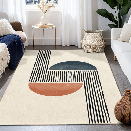 Geometric Pattern Rectangular Area Rug, Modern Abstract Floor Mat, Unique Home Decor, Stylish Indoor Carpet, Living Room Rug