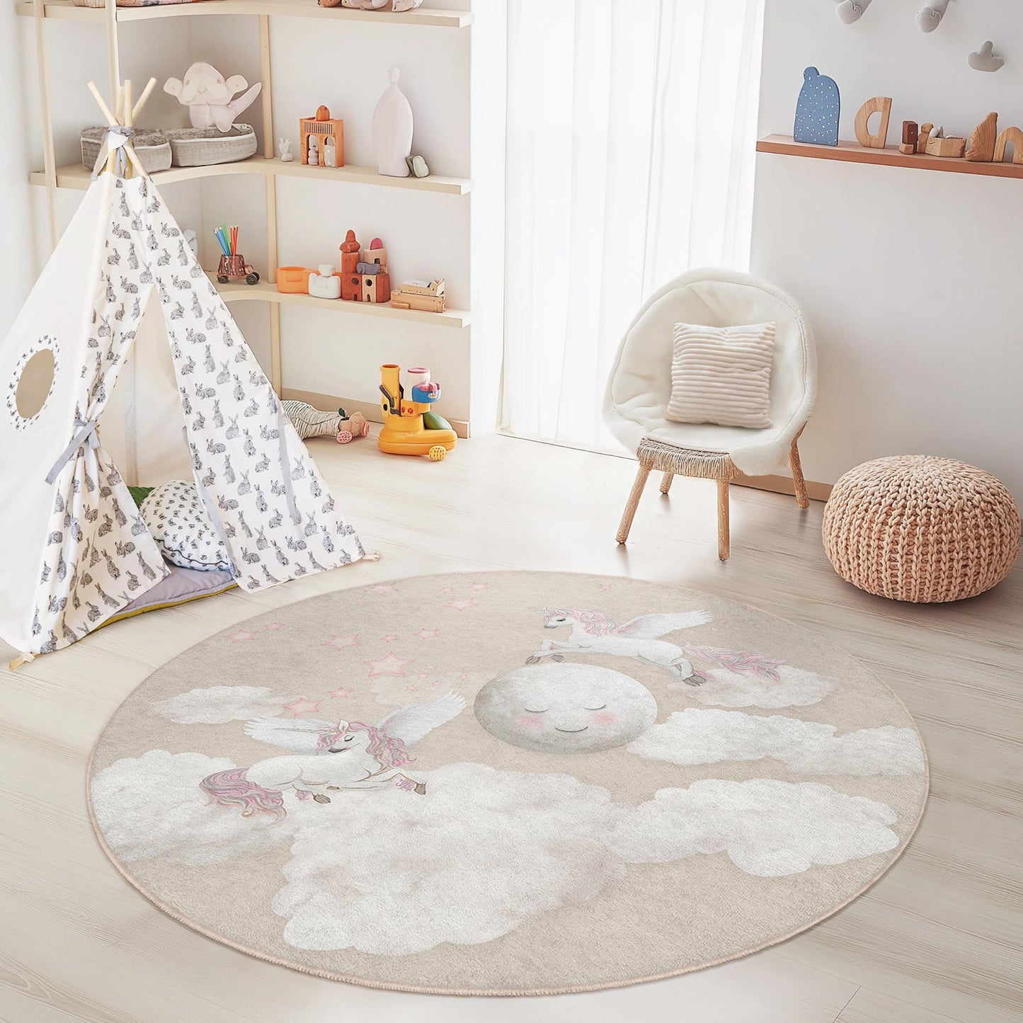 Dreamy Unicorn Kids Rug: Magical Nursery Play Mat