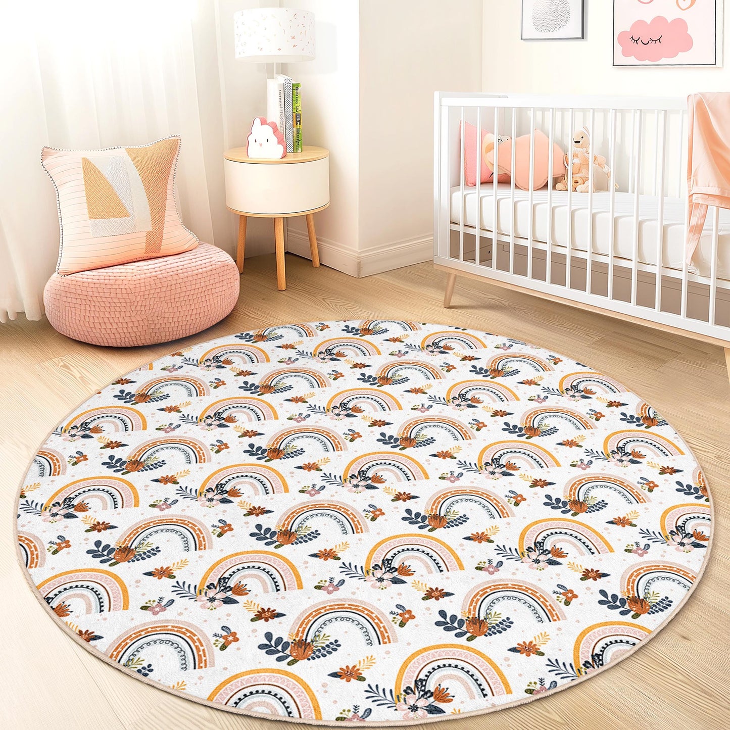 Rainbow Kids Rug: Soft Playroom Carpet, Nursery Decor
