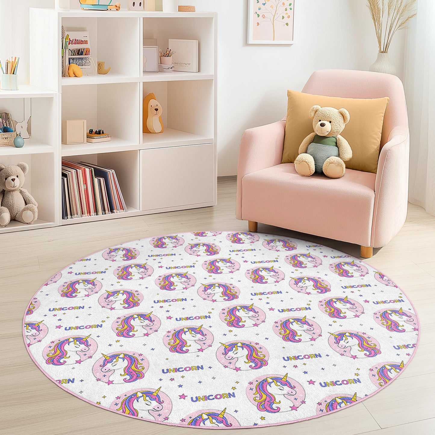 Magical Unicorn Kids Rug: Soft Playroom Carpet
