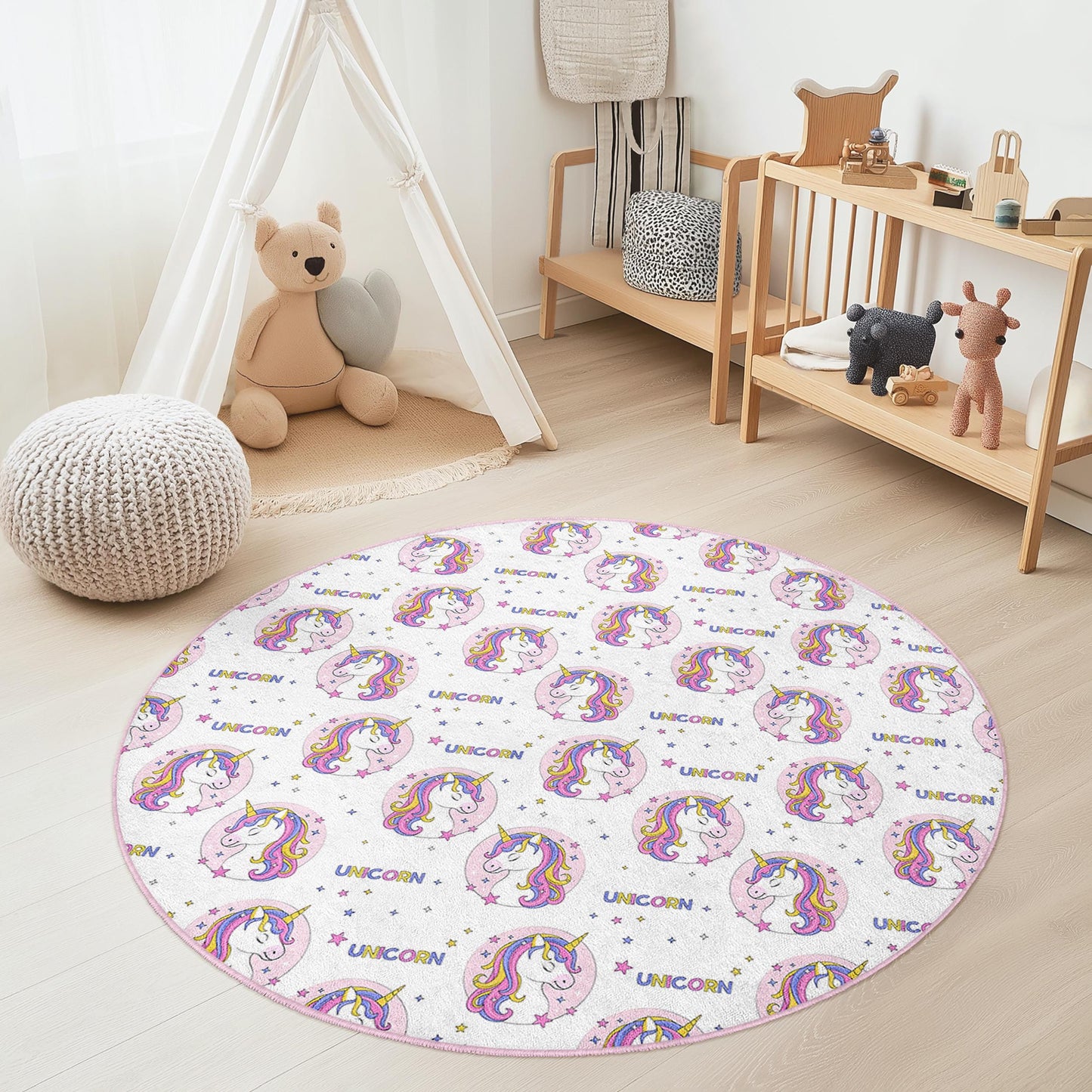 Magical Unicorn Kids Rug: Soft Playroom Carpet