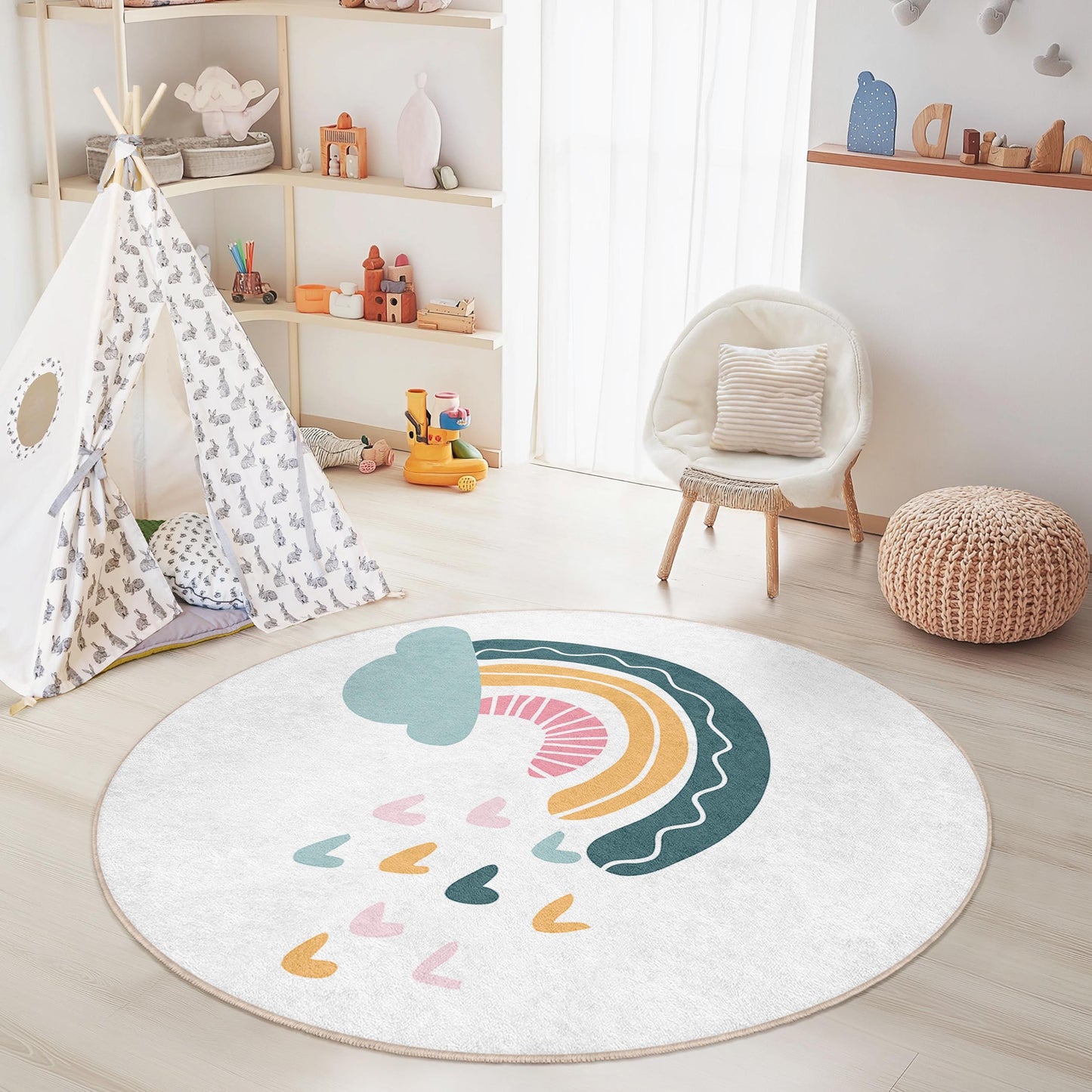 Rainbow Kids Rug: Soft Play Mat, Playful Nursery Decor