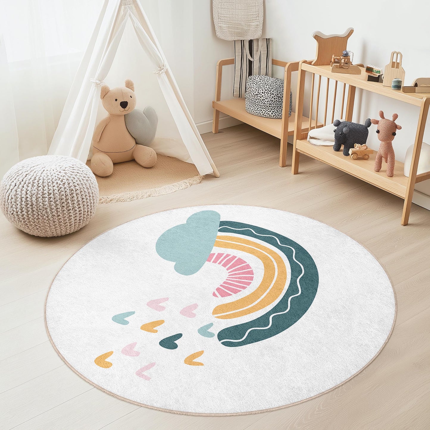 Rainbow Kids Rug: Soft Play Mat, Playful Nursery Decor