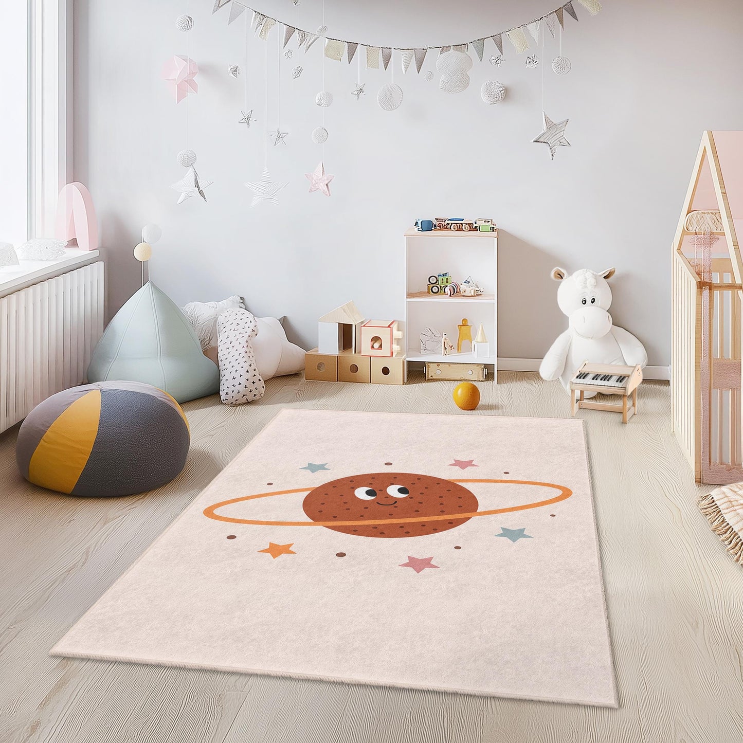 Planet Kids Rug: Fun Space Playroom Carpet
