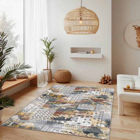 Abstract Geometric Pattern Area Rug, Modern Rectangle Carpet, Living Room Rug, Stylish Home Decor, Soft Floor Mat, Unique Design