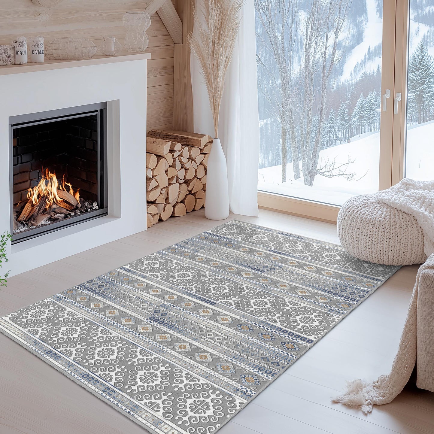 Elegant Geometric Pattern Area Rug, Stylish Rectangular Carpet for Living Room, Modern Home Decor, Geometric Design Rug