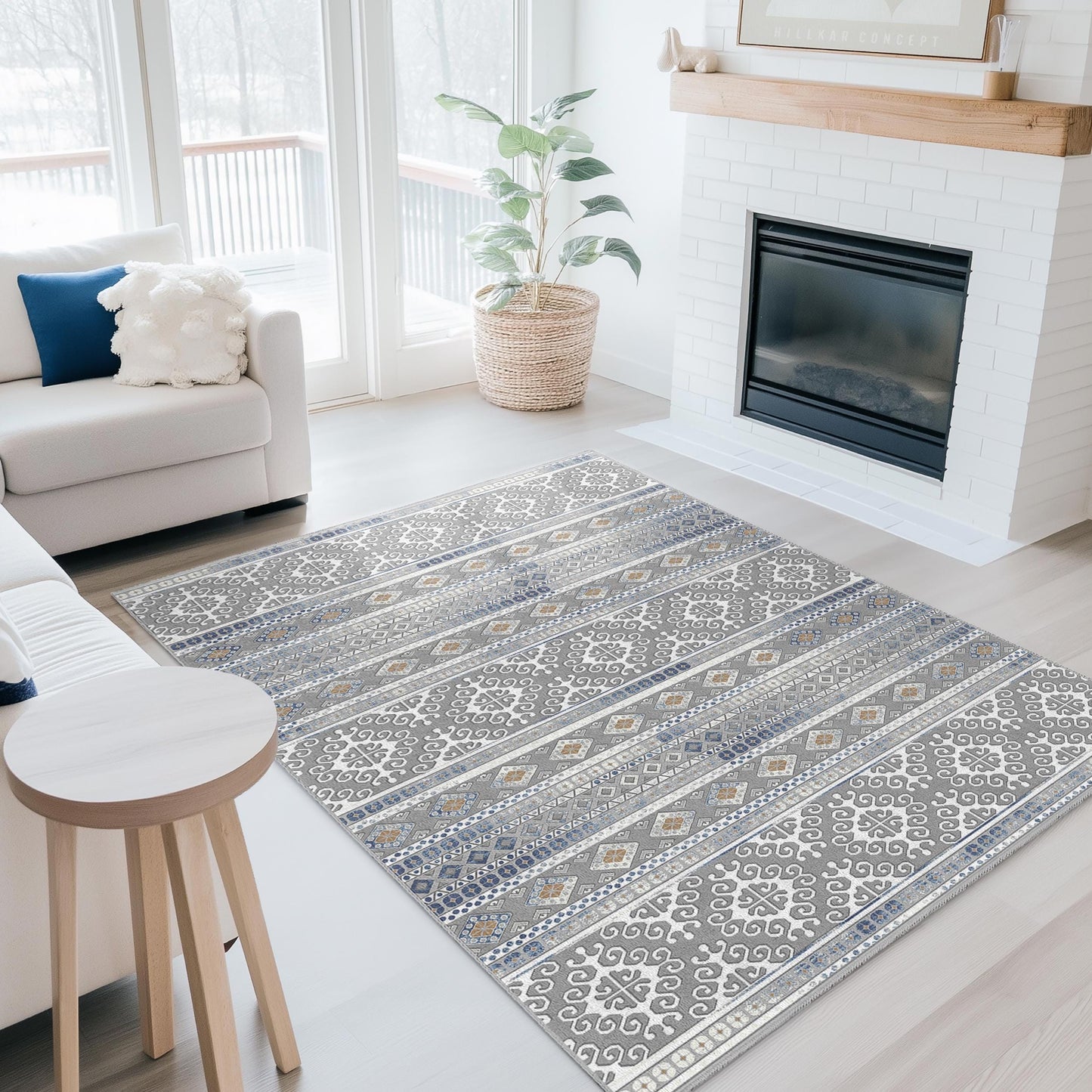 Elegant Geometric Pattern Area Rug, Stylish Rectangular Carpet for Living Room, Modern Home Decor, Geometric Design Rug