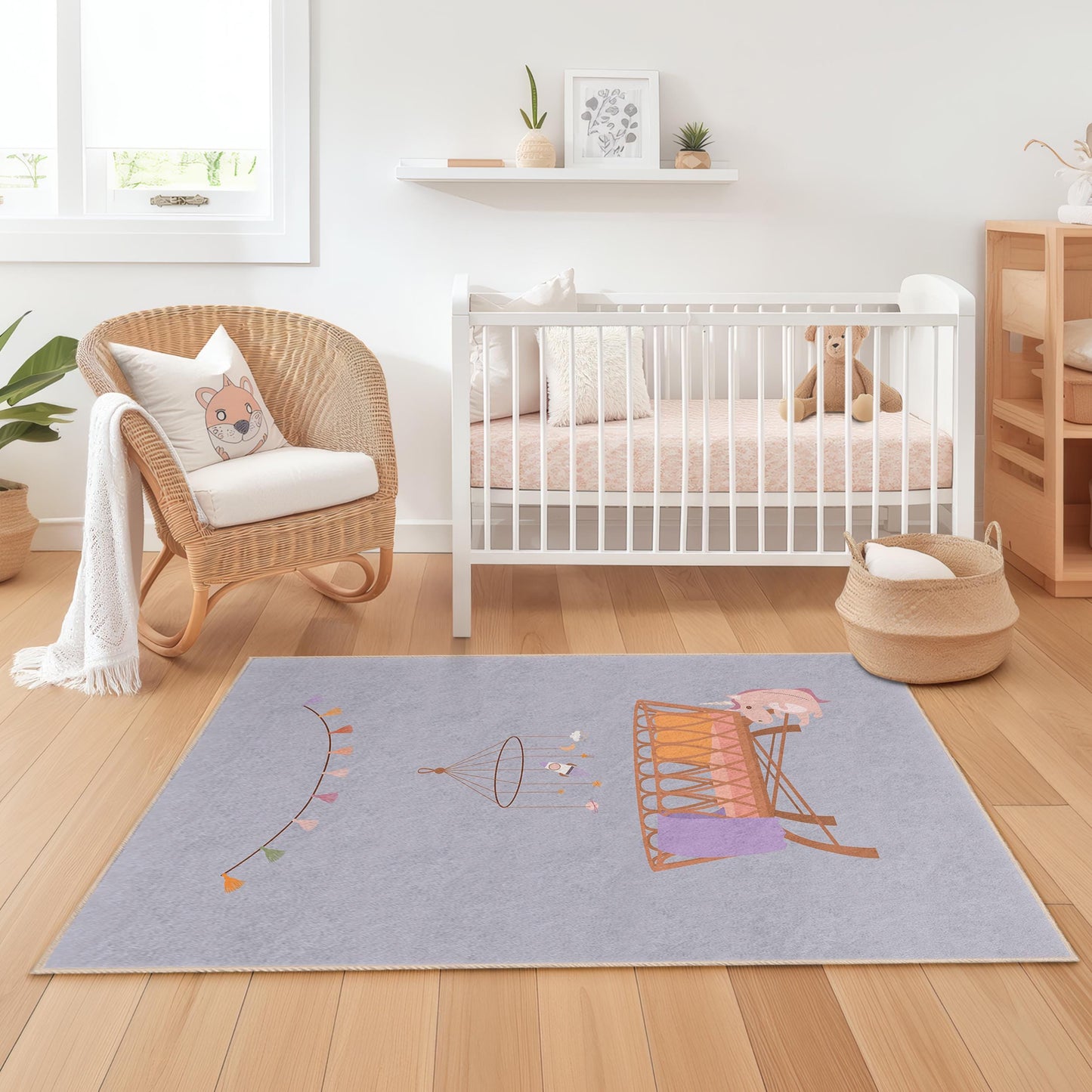 Unicorn Dream Rectangular Kids Rug, Cute Unicorn Nursery Rug, Playroom Decor, Soft Baby Room Carpet, Kids Room Flooring