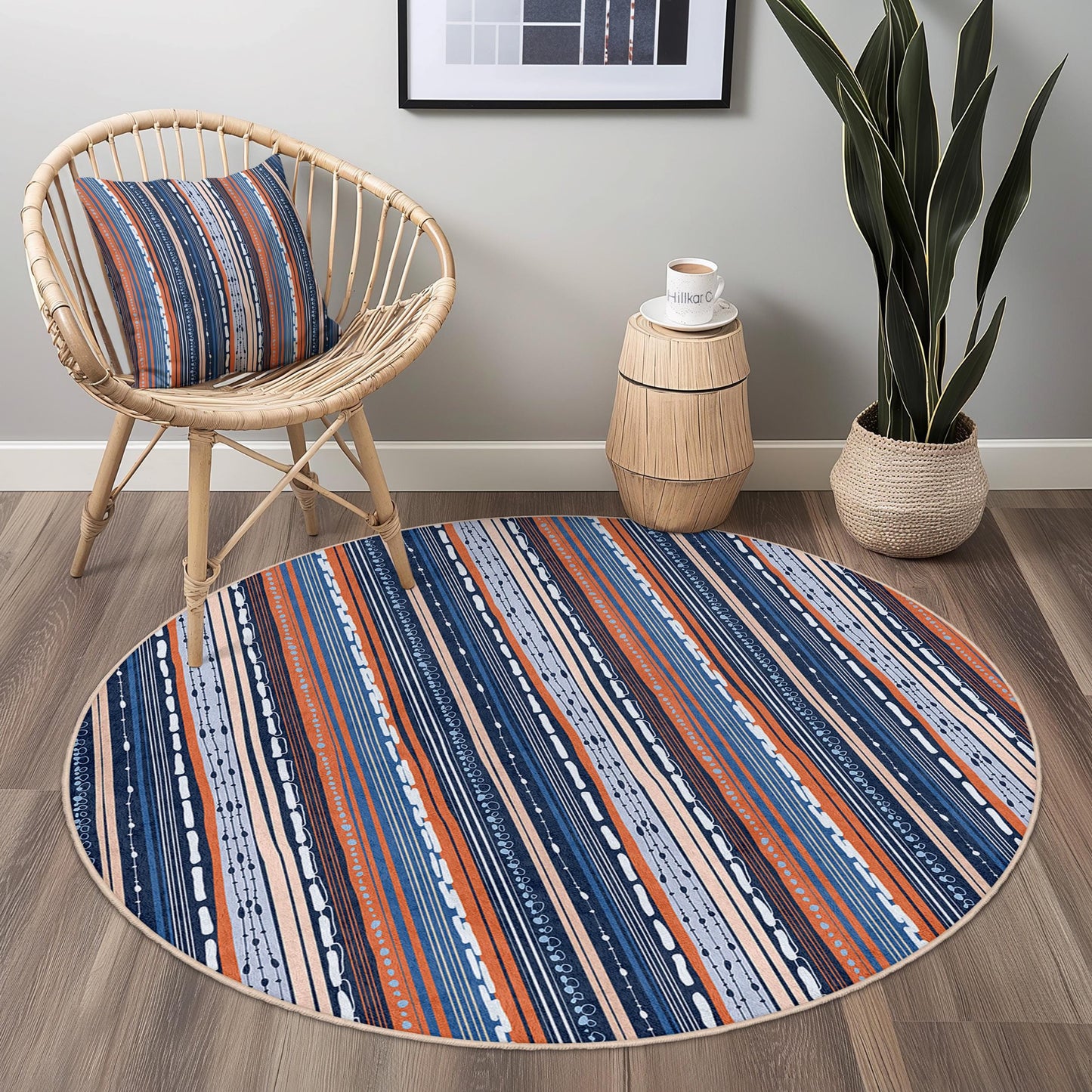 Navy Blue Striped Area Rug, Modern Geometric Rectangular Rug, Soft Indoor Carpet for Living Room, Stylish Home Decor, Multi-Use Rug