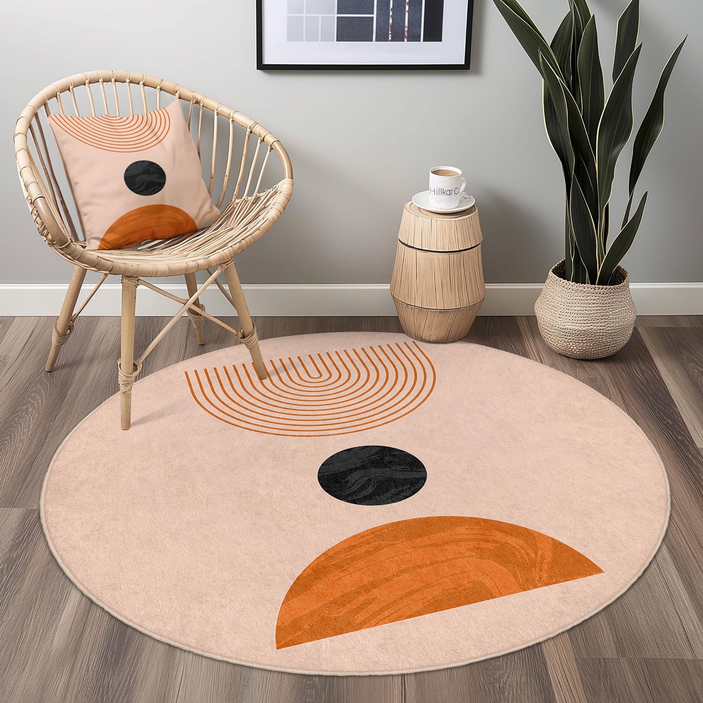 Geometric Round Area Rug, Modern Circle Rug for Home Decor, Stylish Round Carpet, Unique Design for Living Room, Bedroom, Office