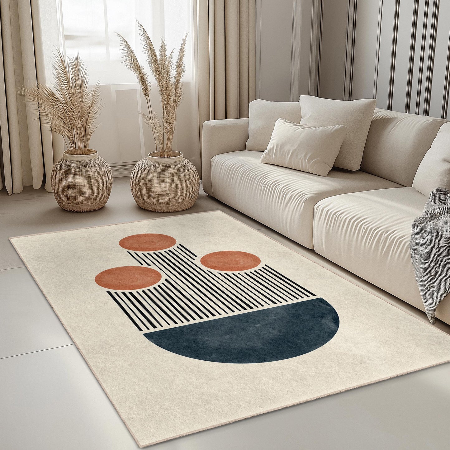 Abstract Geometric Rectangular Area Rug, Modern Design Carpet, Stylish Home Decor Rug, Living Room Rug, Unique Floor Mat