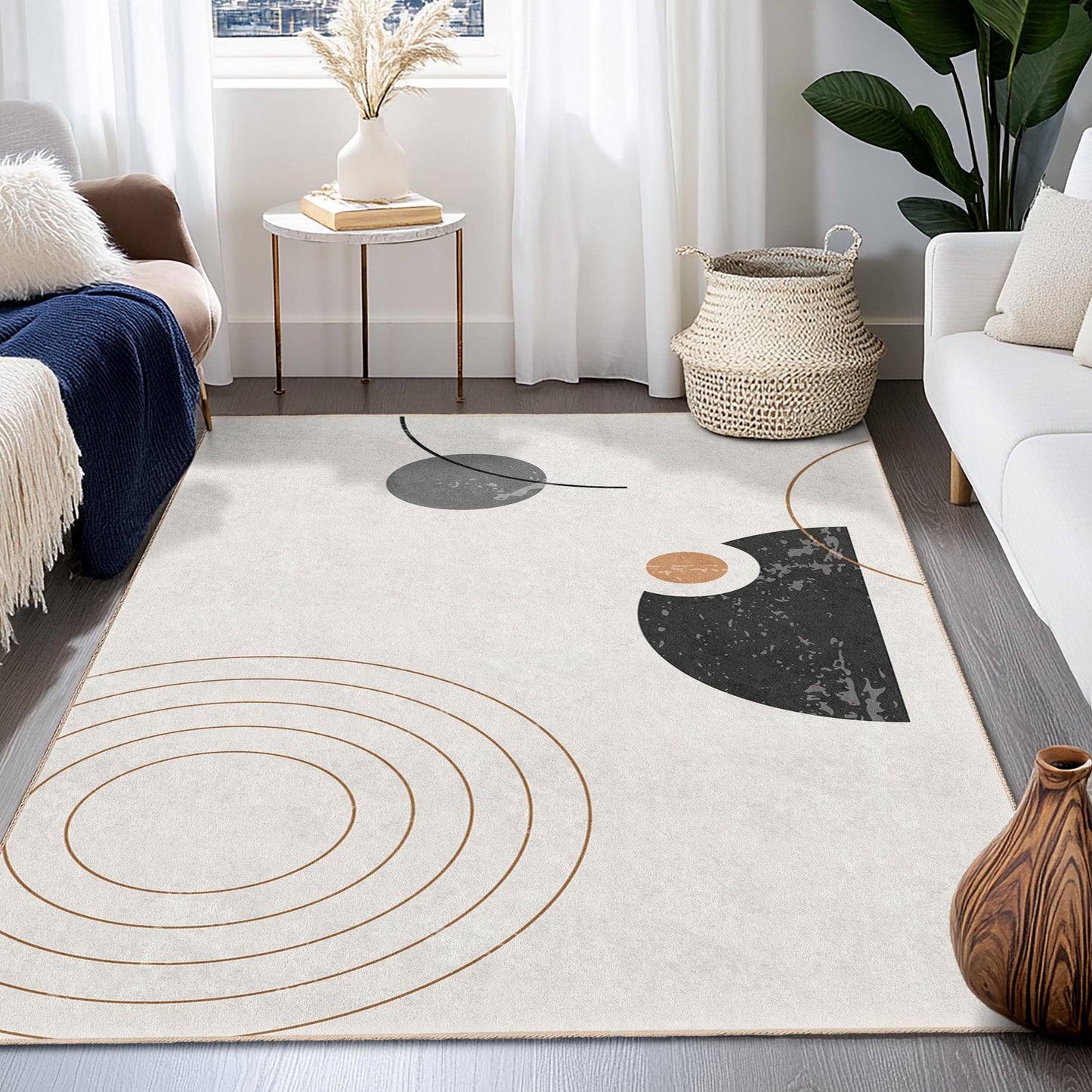 Abstract Geometric Area Rug, Modern Rectangular Rug for Living Room, Stylish Home Decor, Unique Design Floor Mat, Contemporary Carpet