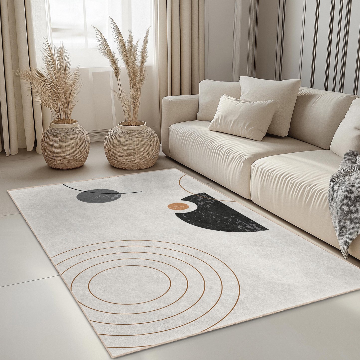 Abstract Geometric Area Rug, Modern Rectangular Rug for Living Room, Stylish Home Decor, Unique Design Floor Mat, Contemporary Carpet
