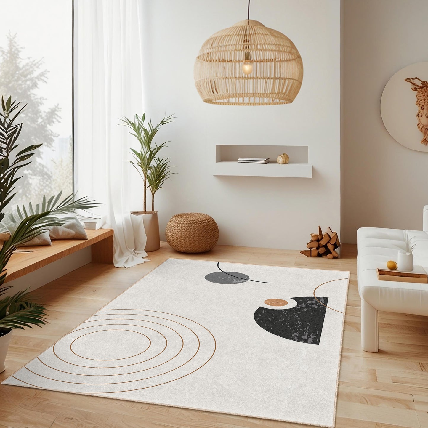Abstract Geometric Area Rug, Modern Rectangular Rug for Living Room, Stylish Home Decor, Unique Design Floor Mat, Contemporary Carpet