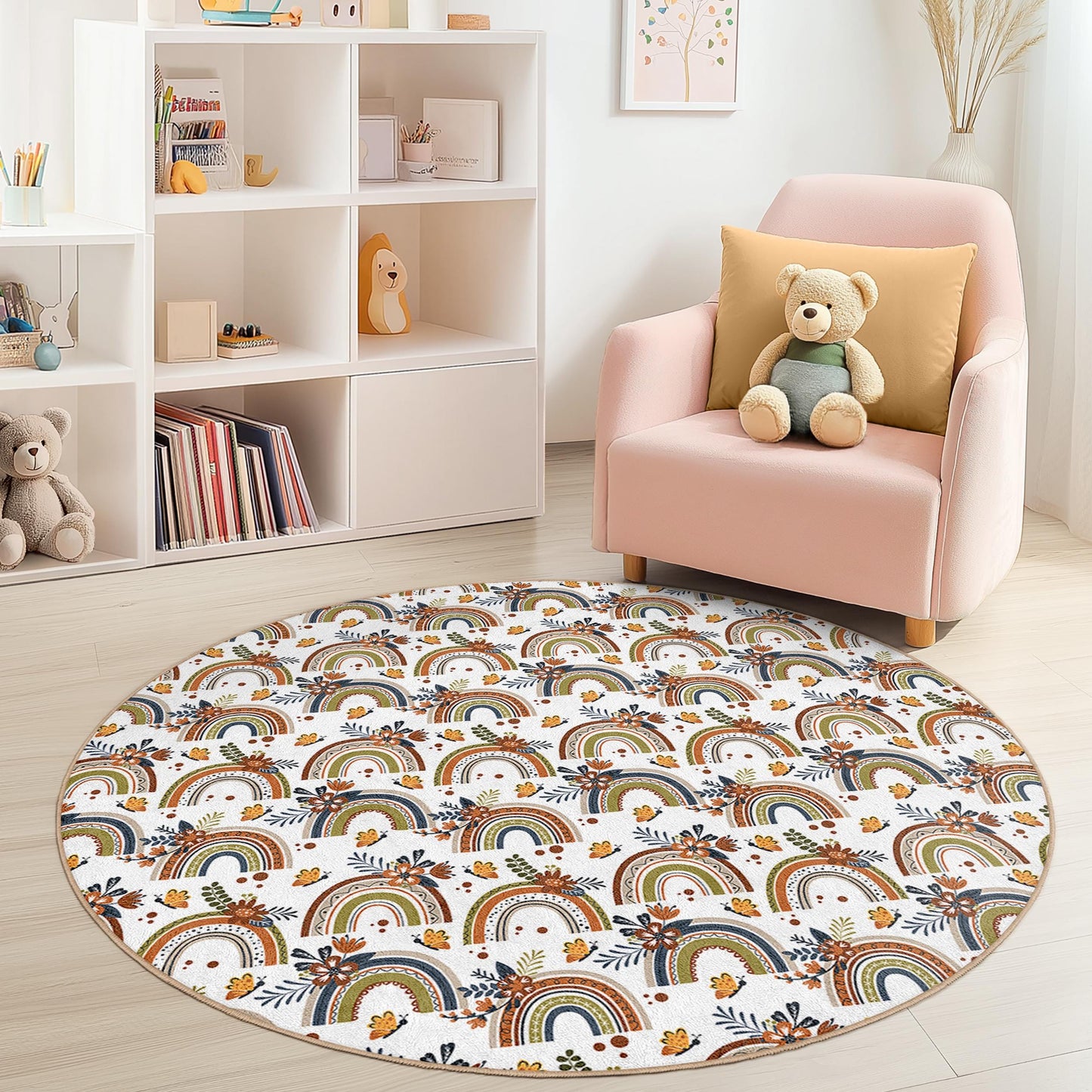 Rainbow Kids Rug: Soft Play Mat for Nursery or Playroom