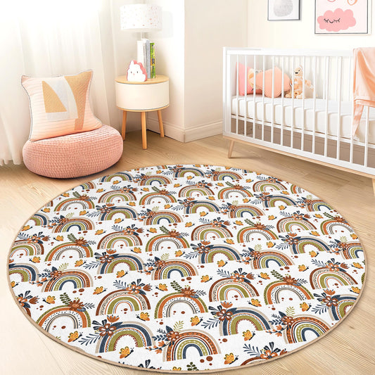 Rainbow Kids Rug: Soft Play Mat for Nursery or Playroom