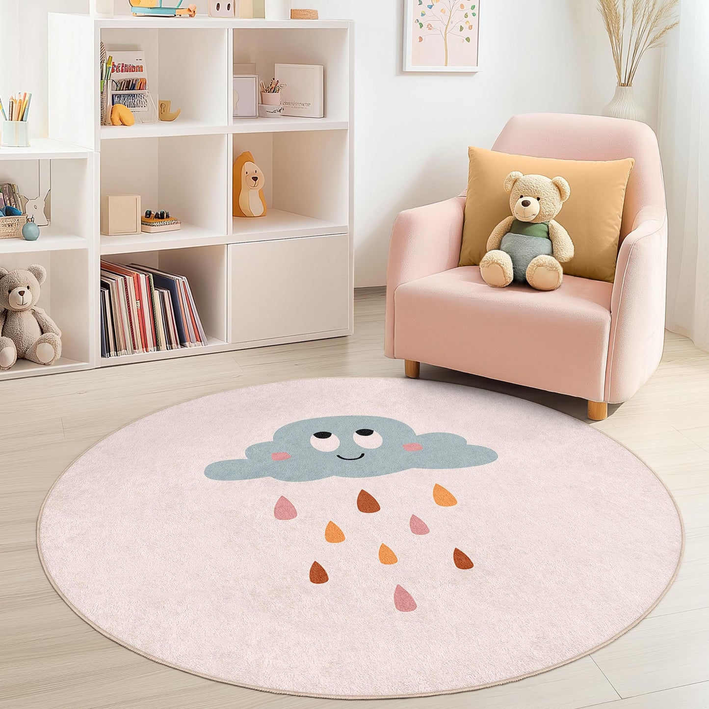 Cartoon Cloud Kids Rug: Soft Nursery Play Mat