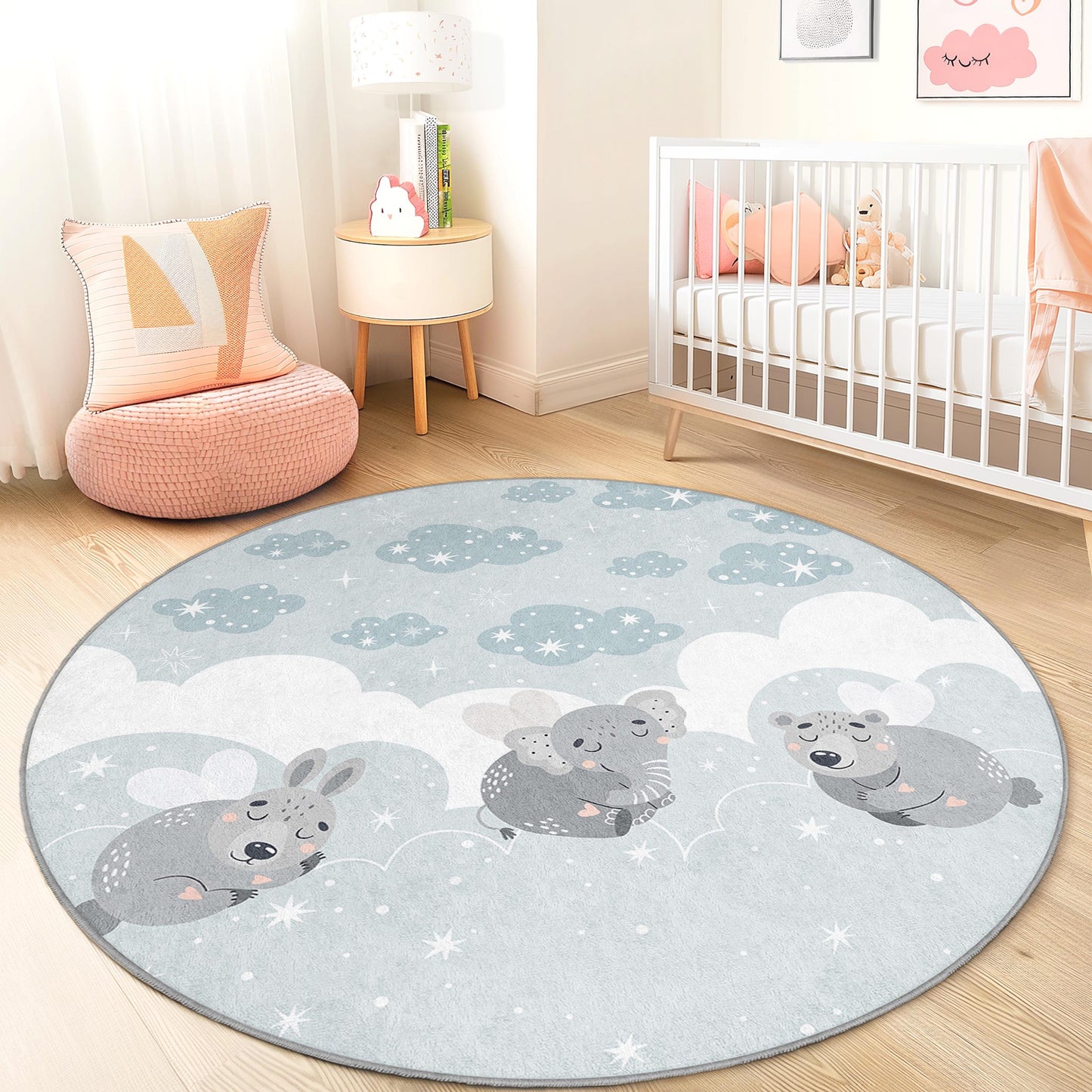 Animal Cloud Kids Rug: Soft Nursery Play Mat
