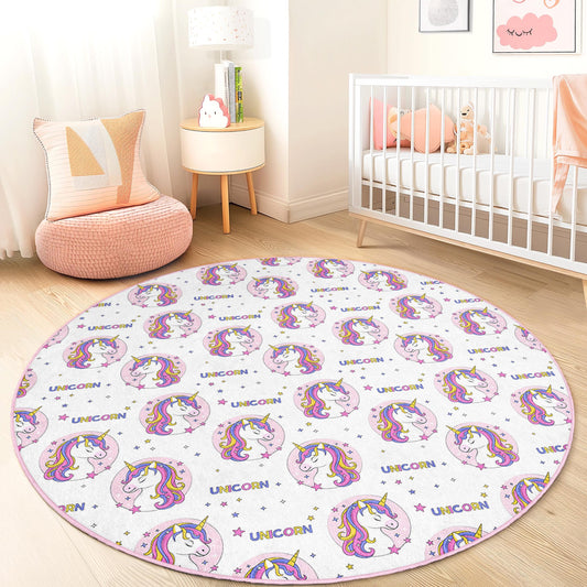 Magical Unicorn Kids Rug: Soft Playroom Carpet