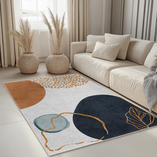 Abstract Geometric Rectangle Area Rug | Modern Living Room Carpet | Trendy Home Decor | Stylish Rectangular Mat