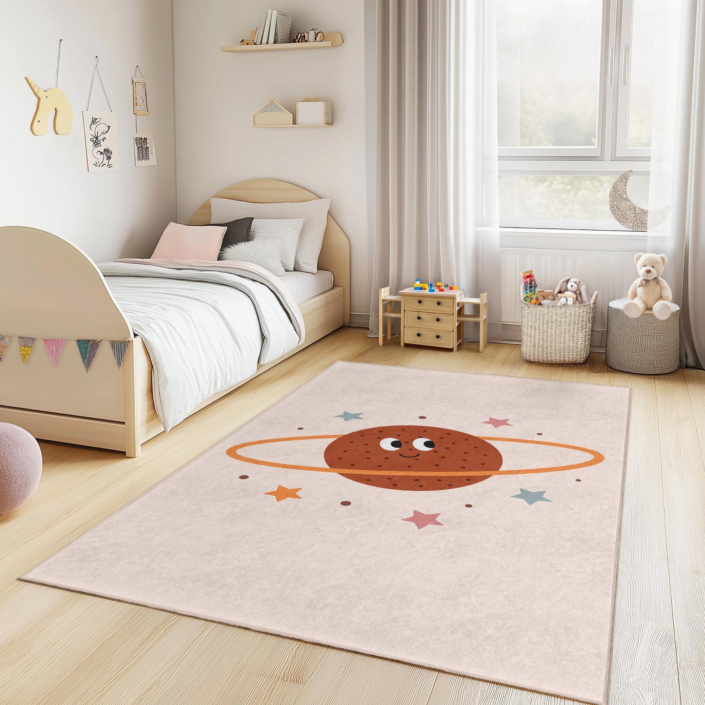 Planet Kids Rug: Fun Space Playroom Carpet