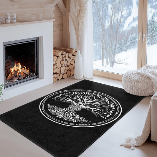 Celtic Tree of Life Rectangular Rug, Artistic Tree Design Carpet, Unique Home Decor, Nature Inspired Floor Mat, Living Room Rug