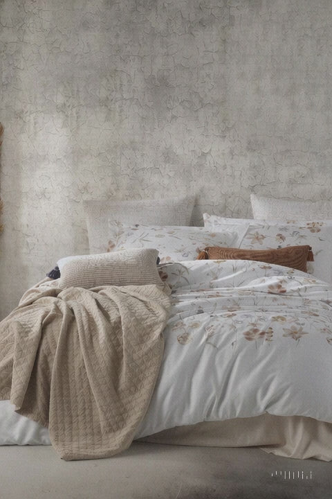 Ivory Garden Floral  210 TC Sateen Duvet Cover Set | OEKO-TEX® Certified